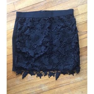 Black floral pencil Skirt